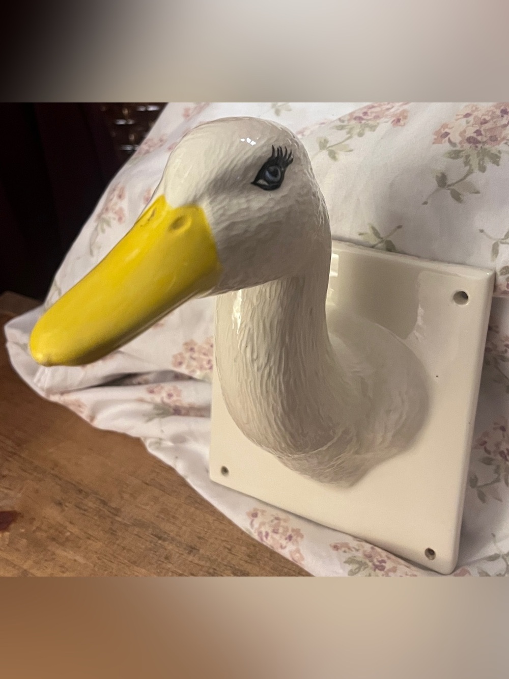 Vintage Ceramic Duck Head Wall Decor/towel holder